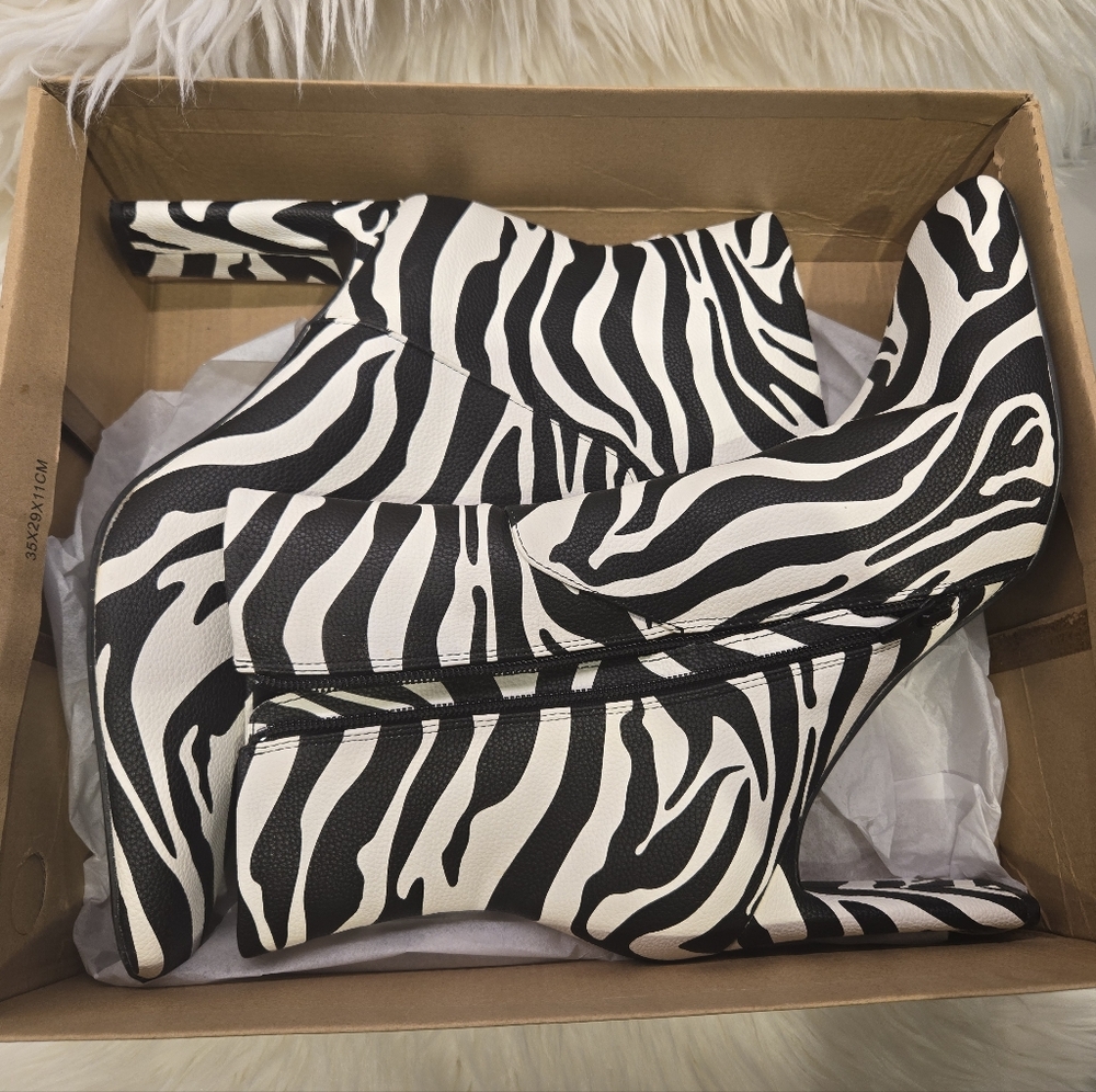 Zebra Print Ankle Boots